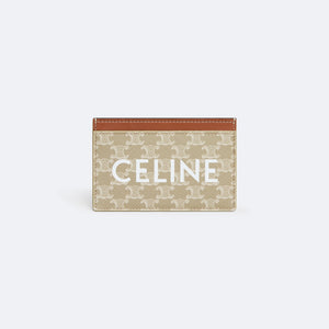 CELINE | Smooth calfskin card case with Celine print