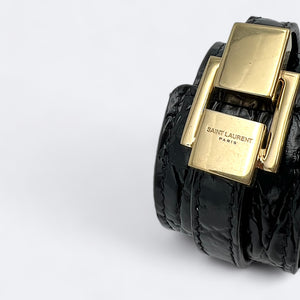 SAINT LAURENT | Lederarmband mit Kroko-Effekt