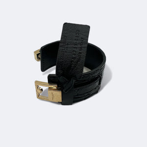 SAINT LAURENT | Lederarmband mit Kroko-Effekt