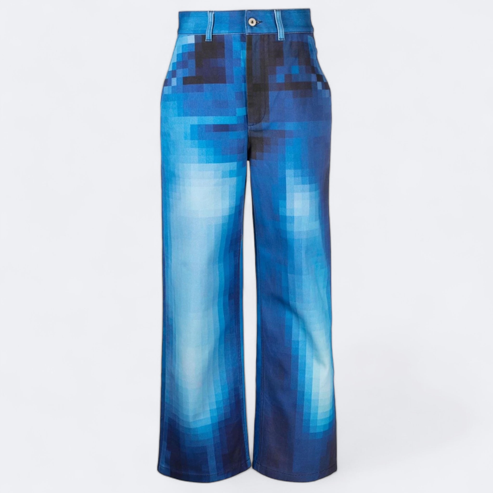 パンツ Loewe Pixel Collection Denim Pants Loewe Pixel Wide-leg Mid-rise Jeans in Blue | Lyst
