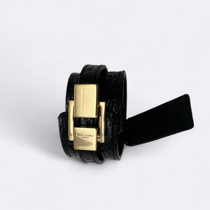 SAINT LAURENT | Lederarmband mit Kroko-Effekt