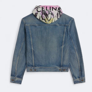 CELINE |  Jeansjacke mit Kapuze und Logoprint