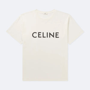CELINE |  T-Shirt mit Kristallen und Logoprint
